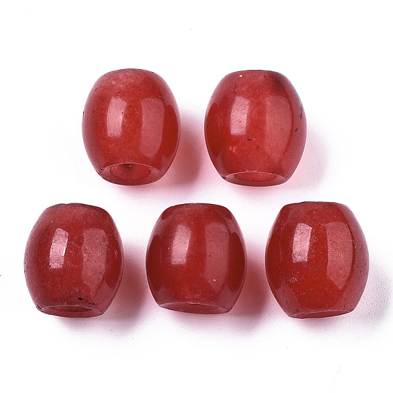 Европейские бусины из белого халцедона, бусины с большим отверстием, окрашенные, баррель