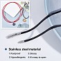 SUNNYCLUE 2Pcs 2 Colors Polyester Waxed Cords Necklace Making, with 304 Stainless Steel Bayonet Clasps, Stainless Steel Color, Black & Red