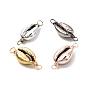Electroplated Shell Beads Links Connectors, with Eco-Friendly Copper Wire