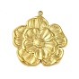 Ion Plating(IP) 304 Stainless Steel Pendants, Flower Charm