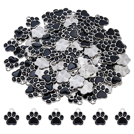 120 шт. Подвески из сплава эмали, платина, без свинца и без кадмия, очарование отпечатка лапы