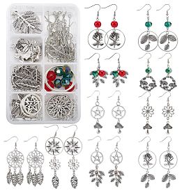 SUNNYCLUE DIY Earrings Making Kit, Including Alloy Pendants, Links, Links Cabochons Settings, Brass Linking Rings, Earrings Hooks, Jump Rings, Head Pins & Eye Pins, Glass Beads