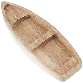 Wooden Boat Display Ornaments, Mini Boat Model, for Micro Landscape Garden Decoration Accessories