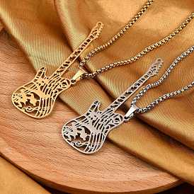 201 полые ожерелья в виде гитары из нержавеющей стали