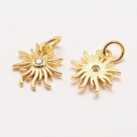 Латунь микро проложит класс Aaa кубического циркония прелести, долговечный, цветок, без кадмия, без никеля и без свинца