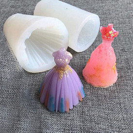 3D Dress Shape DIY Silicone Candle Molds, for Scented Candle Making