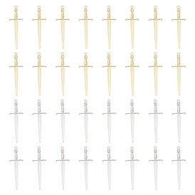 32шт 2 цвета подвески из сплава с покрытием стойки, меч с черепом