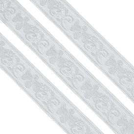 Polycotton-Bänder mit Stickerei im ethnischen Stil, Jacquardband, Tiroler Band, mit Blumenmuster, Bekleidungszubehör
