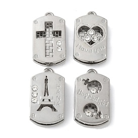 Подвески из сплава и страза, платина