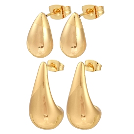 201 Stainless Steel Teardrop Stud Earrings, with 304 Stainless Steel Pin