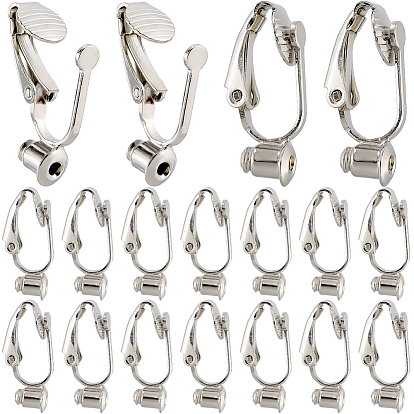 40шт. латунные клипсы-серьги-конвертеры выводы, для не проколотых ушей