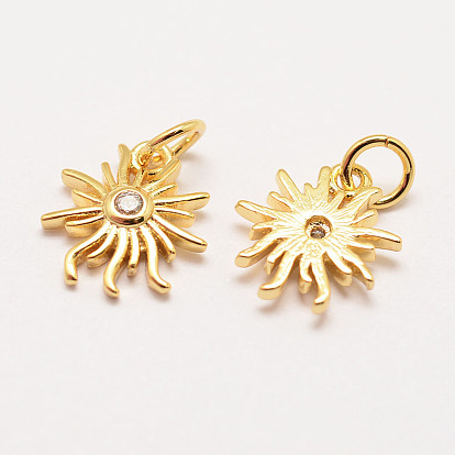 Латунь микро проложит класс Aaa кубического циркония прелести, долговечный, цветок, без кадмия, без никеля и без свинца