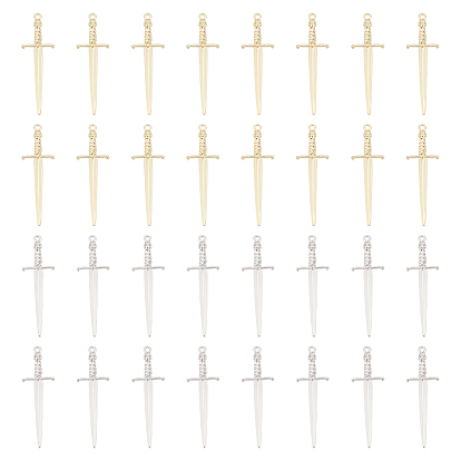 32шт 2 цвета подвески из сплава с покрытием стойки, меч с черепом