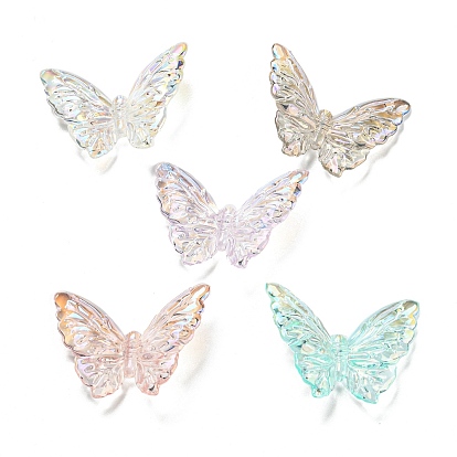 Transparent Acrylic Beads, Imitation Shell Effect, Butterfly