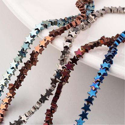 Electroplate Non-magnetic Synthetic Hematite Bead Strands, Star