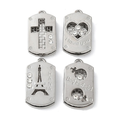 Подвески из сплава и страза, платина