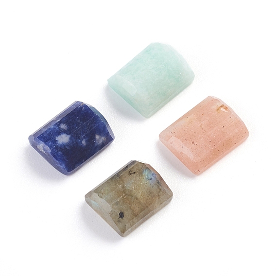 Natural Gemstone Cabochons, Rectangle, Faceted