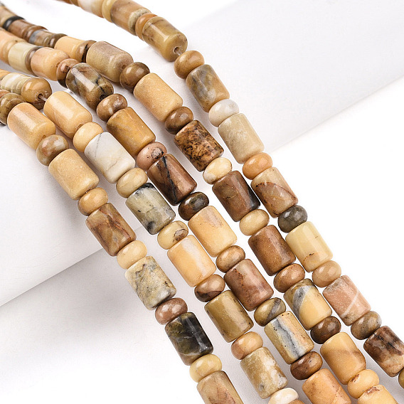 Природные желтые опал бусины пряди, бусины-колонны и рондели