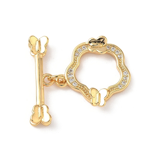 Латунные застежки-молнии из прозрачного кубического циркония, цветок с бабочкой, без никеля 