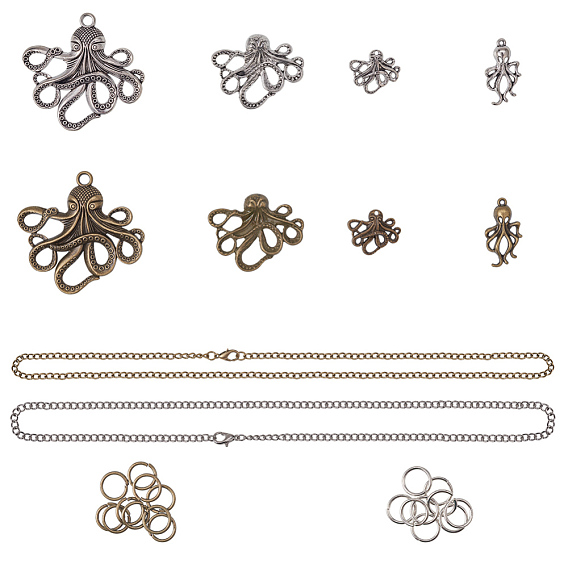 Tibetan Style Alloy Pendants, Octopus