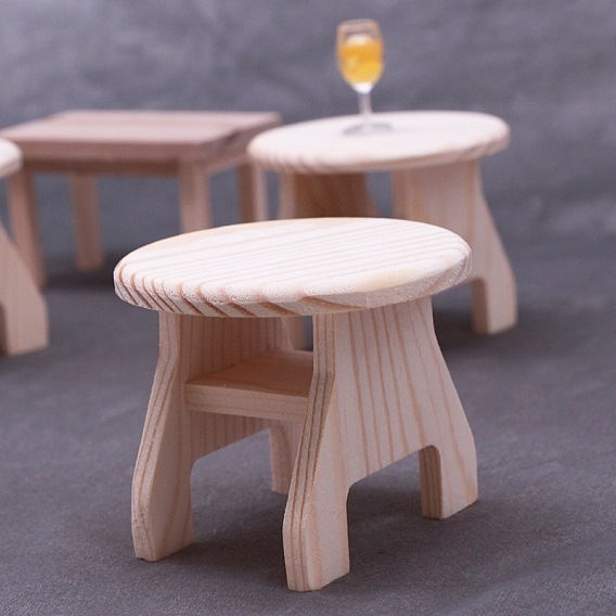 Мини-модель деревянного приставного столика, аксессуары для кукольного домика с микро-ландшафтом, притворяясь опорными украшениями