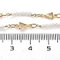 Handmade Triangle Brass Link Chains, with Glass Beaded, with Spool, Soldered