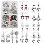 DIY Earrings Making Kit, Including Alloy Pendants, Links, Links Cabochons Settings, Brass Linking Rings, Earrings Hooks, Jump Rings, Head Pins & Eye Pins, Glass Beads