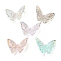 Abalorios de acrílico transparentes, efecto de concha de imitación, mariposa