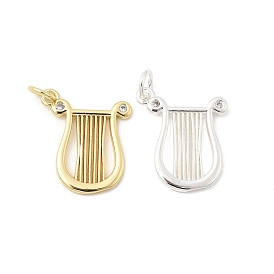 Латунные микропаве прозрачные подвески с фианитом, арфовый кулон, без свинца и без кадмия, долговечный, стойки покрытие