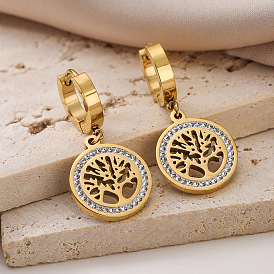 Chic Tree of Life Zirconia Titanium Earrings for Women - Unique, Lightweight and Luxurious
