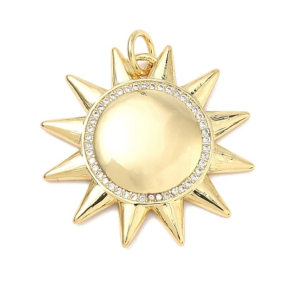 Латунные микро проложить кубического циркония подвески, солнечные чары, стойки покрытие, долговечный, без свинца и без кадмия