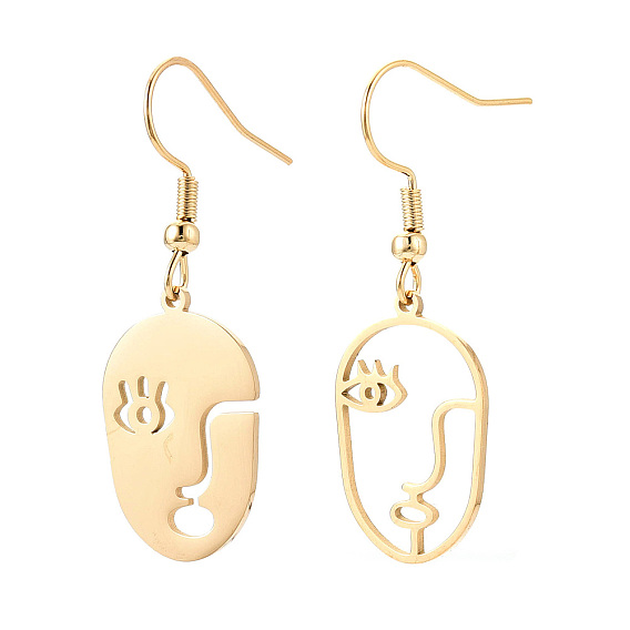 304 из нержавеющей стали болтаться серьги, абстрактное лицо, слева и справа