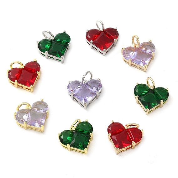 Стойки обшивки латунные подвески, со стеклом, долговечный, без свинца и без кадмия, сердце