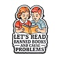 Давайте читать запрещенные книги и устраивать беспорядки. Эмалевые значки., Черные металлические застежки для значков на лацкан для рюкзака или одежды