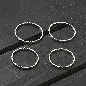 925 плоские серебряные кольца с бусинами для женщин, простые кольца