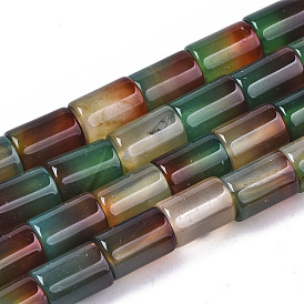 Natural Peacock Agate Beads Strands, Column