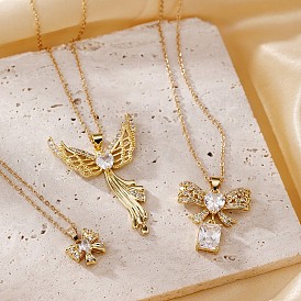 Fashionable and Elegant Butterfly Brass Pendant Necklaces, with Cable Chain for Women Girl