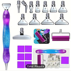 DIY Diamond Painting Kit, with Diamond Painting Point Drill Pen, Rhinestones Picker Clays, 304 Stainless Steel Beading Tweezers