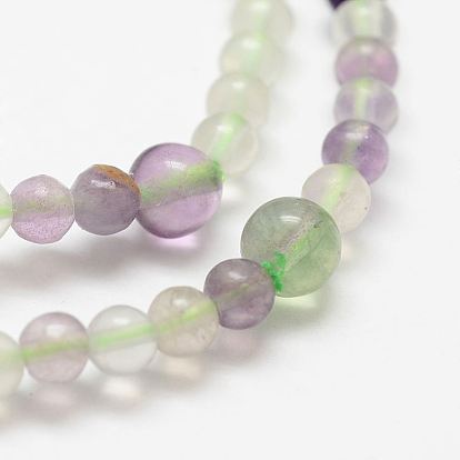 Natural Fluorite Round Beads Stretch Bracelets