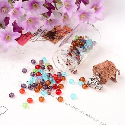 Faceted Rondelle Transparent Glass Beads