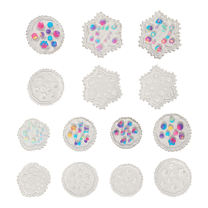 7шт 7 силиконовые формы для дизайна ногтей, резная форма, для украшения ногтей для ногтей, формы для цветов/листьев/звезд/бабочек/сердечек