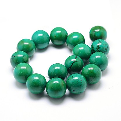 Natural Magnesite Round Bead Strands, Dyed & Heated