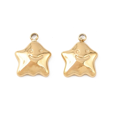 304 прелести нержавеющей стали, улыбающиеся звездные талисманы, ионное покрытие (ip)