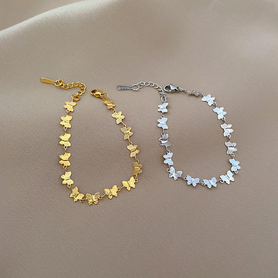 304 браслеты из нержавеющей стали ссылка для женщин, бабочка