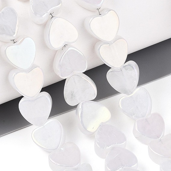 Гальванизировать природный кристалл кварца бусы пряди, сердце