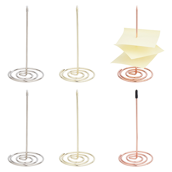 6Pcs 3 Colors Iron Desk Straight Rod, Paper Holder Spike Stick, Receipts Check Bill Fork