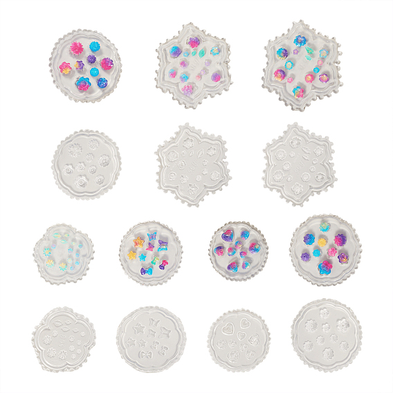 7шт 7 силиконовые формы для дизайна ногтей, резная форма, для украшения ногтей для ногтей, формы для цветов/листьев/звезд/бабочек/сердечек