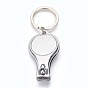 Zinc Alloy Cabochon Settings  Nail Clipper, For Toenails and Fingernails, with Iron Ring, Flat Round