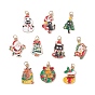 10шт рождественские подвески из эмали из сплава, с открытыми пружинными кольцами из нержавеющей стали 304, разнообразные