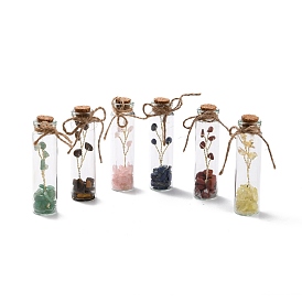 Mini perles de cristal et de pierre naturelles souhaitant des bouteilles, avec du fil de cuivre, pour la fabrication de bijoux de bricolage décoration de la maison